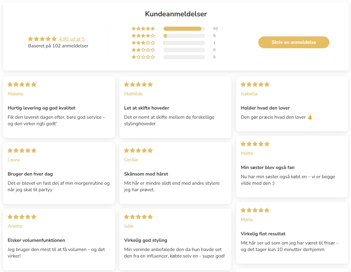 Comforth aerosstyle kundeanmeldelser
